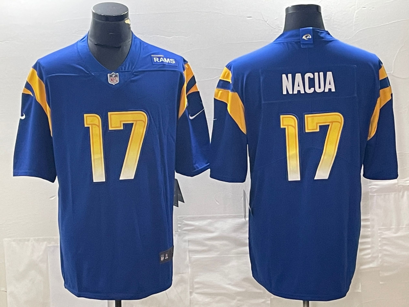 Men's Los Angeles Rams Puka Nacua #17 Royal Home Jersey